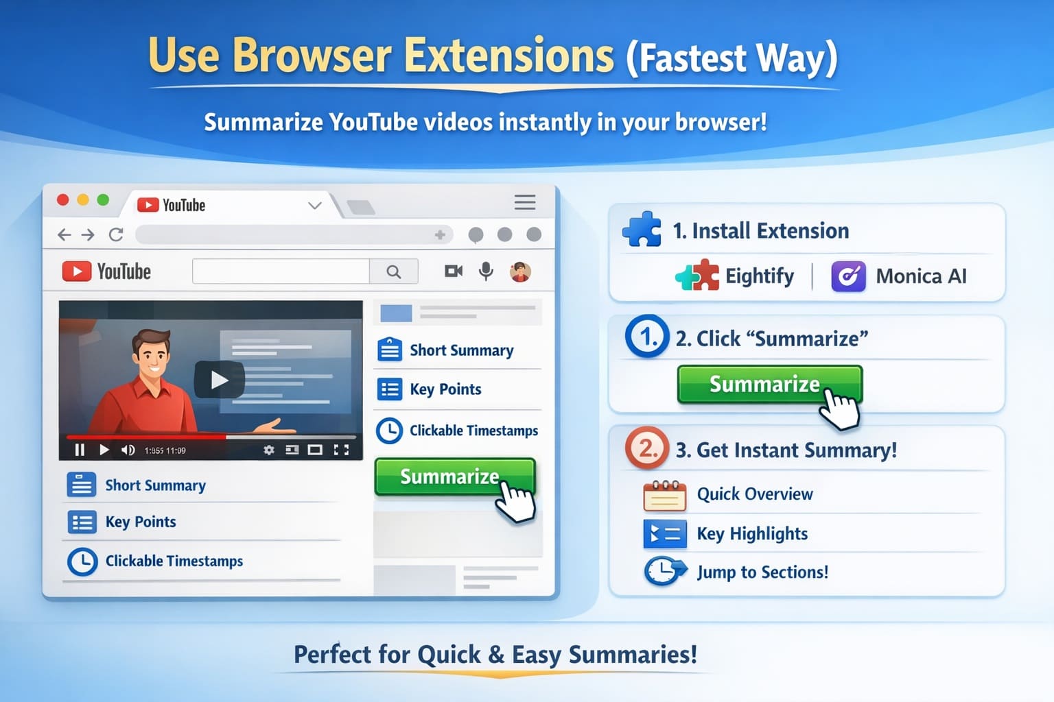 AI Browser Extension Summarizing YouTube Video