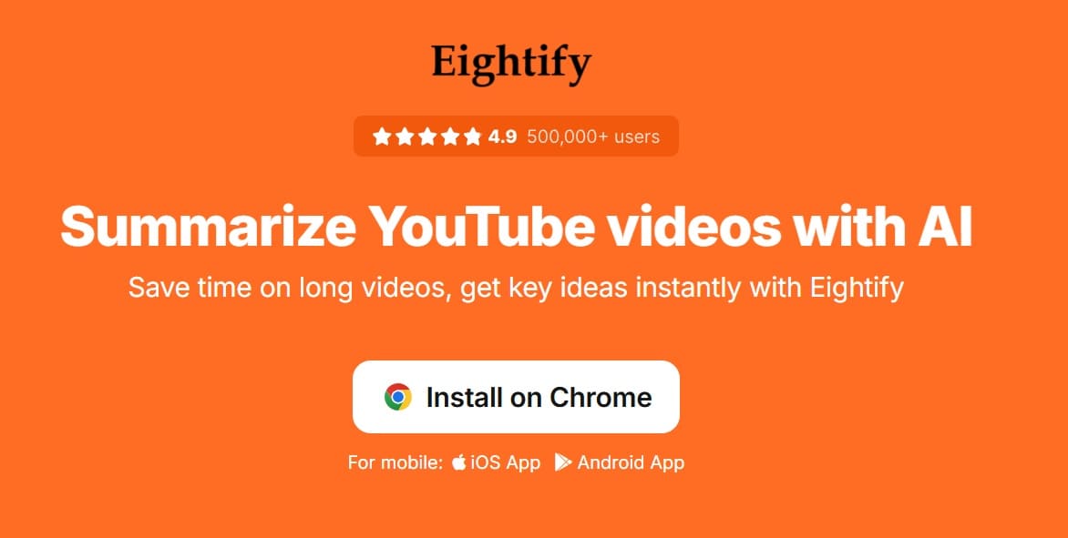 Eightify - AI Video Summarizer is a second top AI Tool