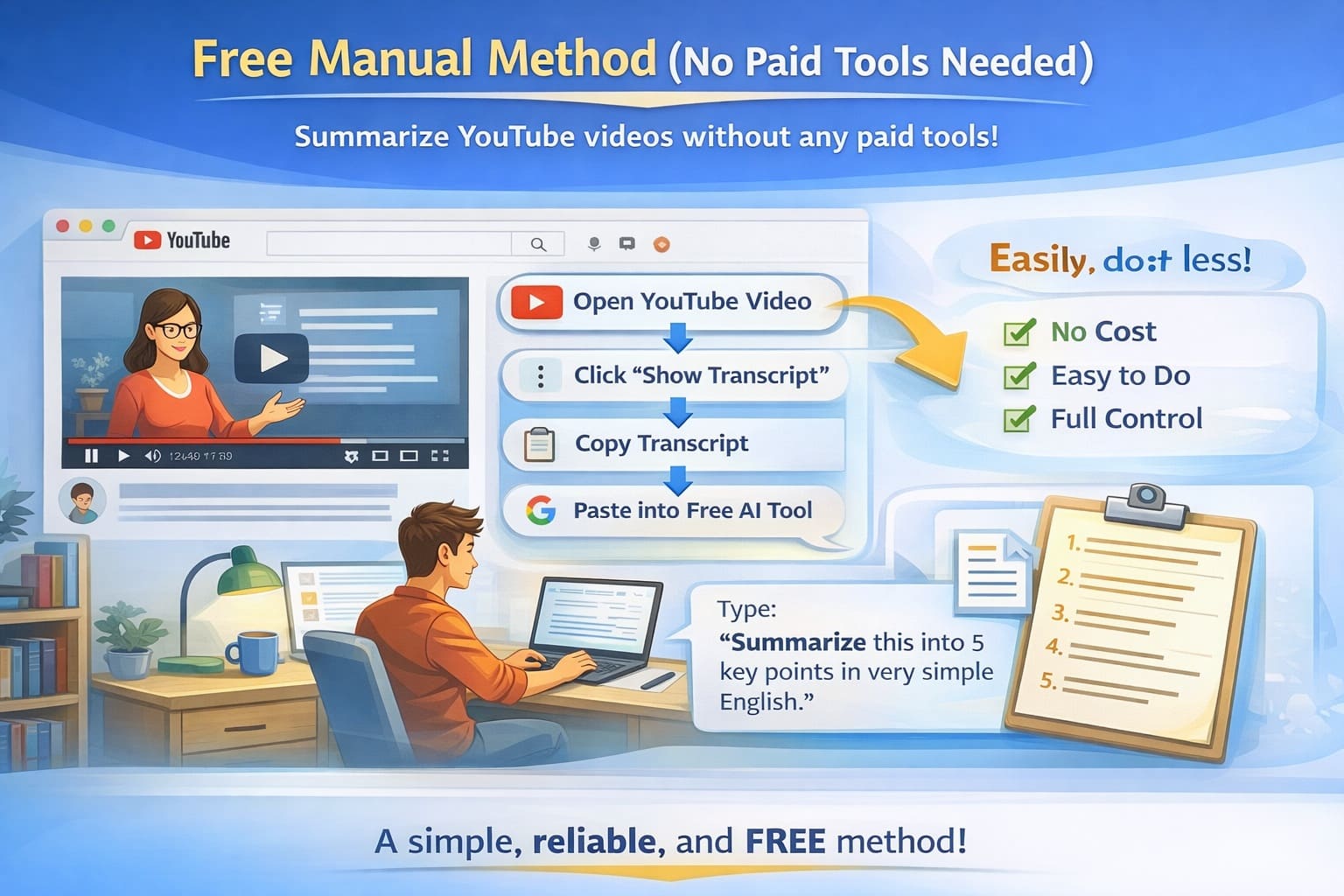 Free AI Method to Summarize YouTube Videos